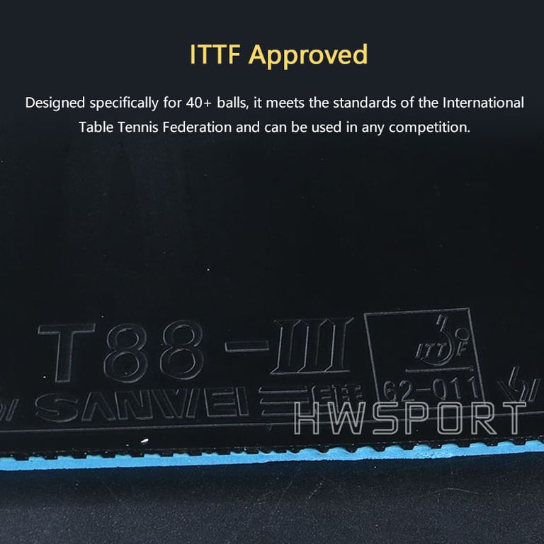 Sanwei T88-3 Table Tennis Rubbers Double Kit for Quick Attack and Fine Control - High-Quality Semi-Sticky Elastic Rubber Set for Professional Grade Play - 2 Rubbers for Consistent Performance and Precision Shots - Ideal for Offensive Players seeking Speed, Power, and Accuracy