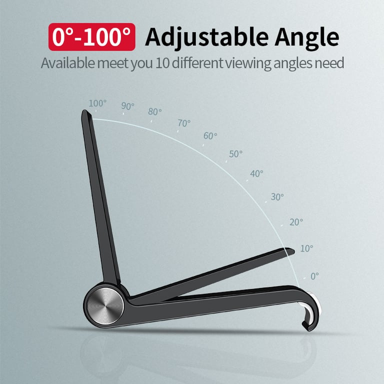 Adjustable Angle Phone Holder Stand - Sturdy Universal Smartphone Support Tablet Stand with Portable Anti-Slip Design for iPhone & Android - Durable Lightweight Mobile Holder Mount for Travel, Work, Home Use