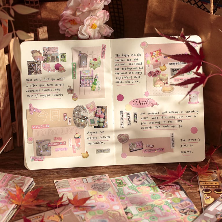 Vintage Flavors Gallery Series Sticker Book: Creative Handbook for DIY Projects with 30 Sheets of High-Quality Vintage-Inspired Stickers - Enhance Your Scrapbook Creations and Framed Albums with Retro Typography and Classic Illustrations for Endless Artistic Inspiration