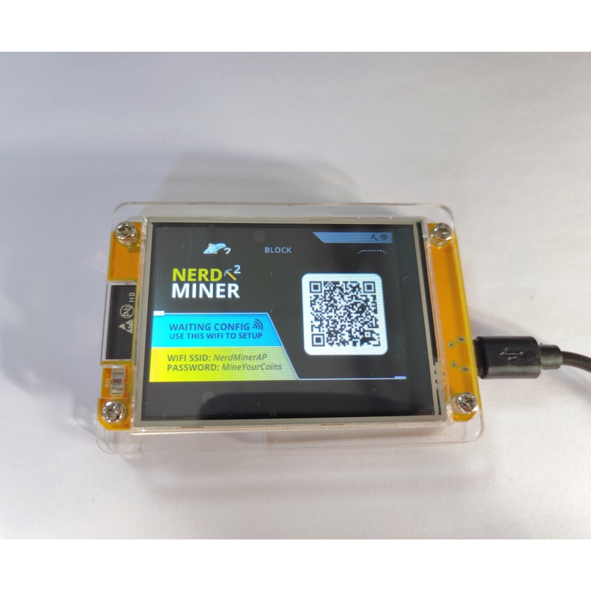 NerdMiner V2 High Hashrate Bitcoin Miner ESP32-2432S028R 49 k/S Smart Display Solo Mining Lottery Feature Compact Design
