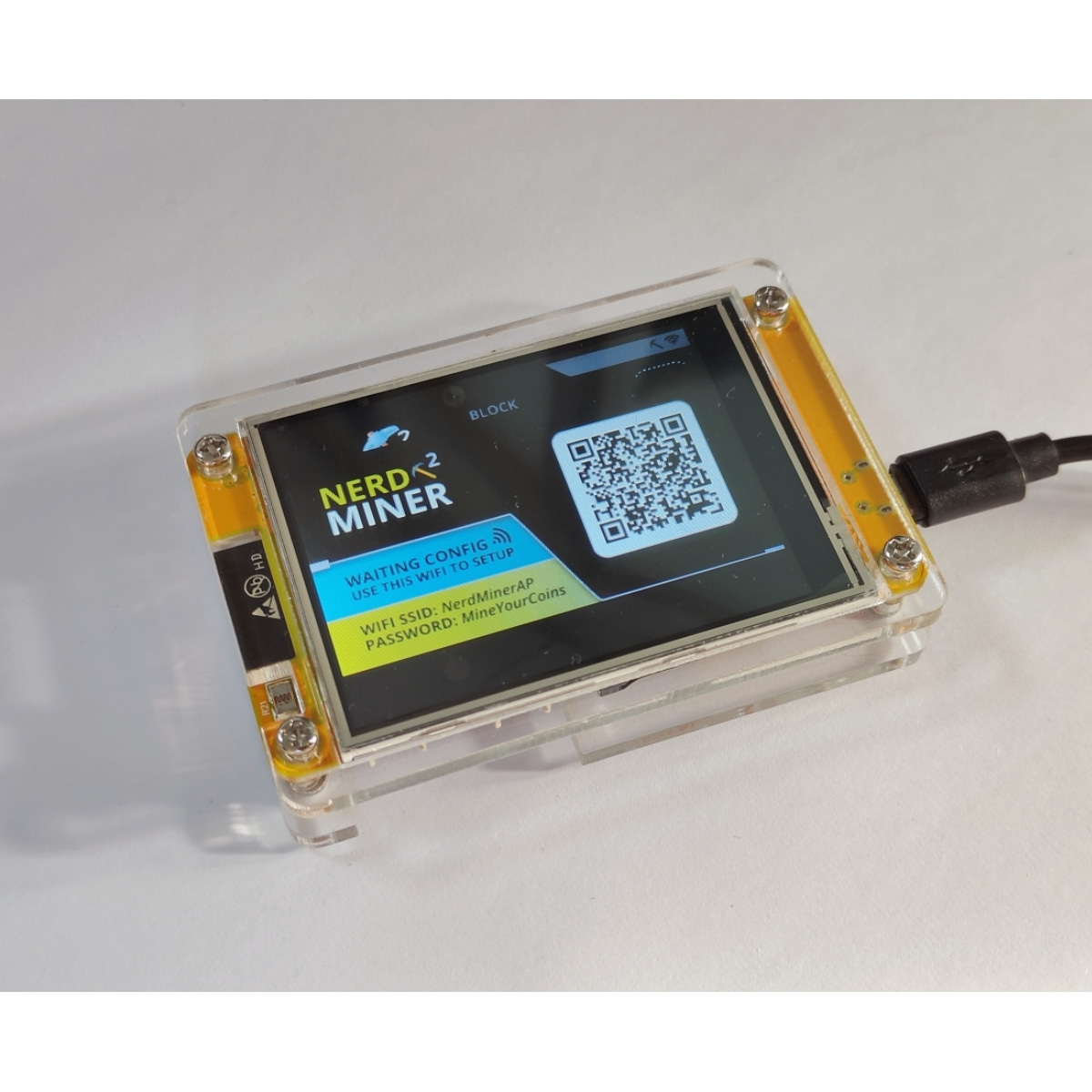NerdMiner V2 High Hashrate Bitcoin Miner ESP32-2432S028R 49 k/S Smart Display Solo Mining Lottery Feature Compact Design