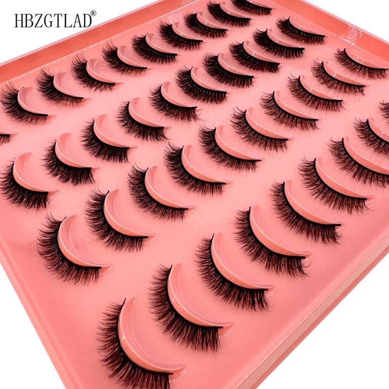 20 Pairs of High-Quality Reusable 3D Mink Lashes for Glamorous and Natural Looks - Soft, Fluffy, and Lightweight False Eyelashes with Volume and Depth - Customizable and Long-Lasting Value Pack for Everyday or Special Occasions