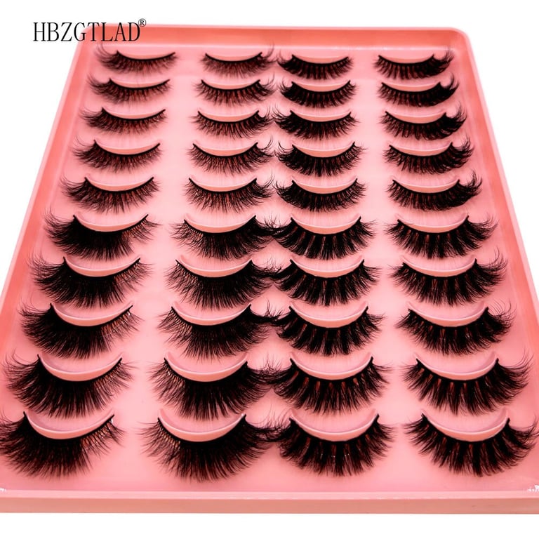 20 Pairs of High-Quality Reusable 3D Mink Lashes for Glamorous and Natural Looks - Soft, Fluffy, and Lightweight False Eyelashes with Volume and Depth - Customizable and Long-Lasting Value Pack for Everyday or Special Occasions
