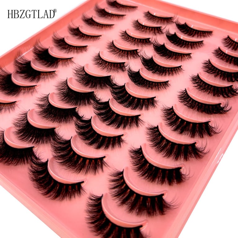 20 Pairs of High-Quality Reusable 3D Mink Lashes for Glamorous and Natural Looks - Soft, Fluffy, and Lightweight False Eyelashes with Volume and Depth - Customizable and Long-Lasting Value Pack for Everyday or Special Occasions
