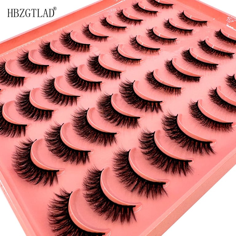 20 Pairs of High-Quality Reusable 3D Mink Lashes for Glamorous and Natural Looks - Soft, Fluffy, and Lightweight False Eyelashes with Volume and Depth - Customizable and Long-Lasting Value Pack for Everyday or Special Occasions