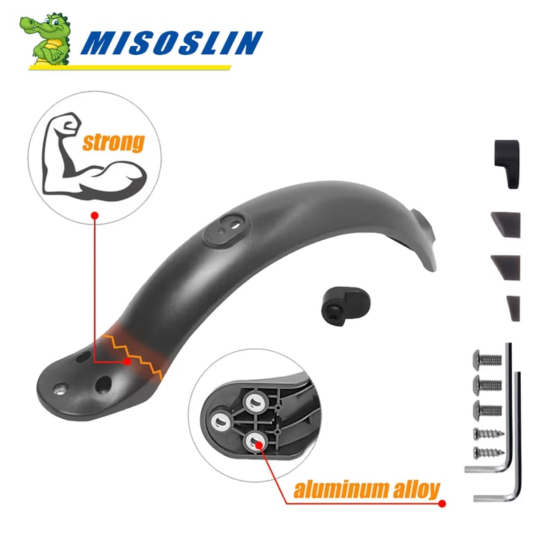 Xiaomi M365/Pro/Mijia Mi 1S Electric Scooter Rear Fender with Integrated Taillight - Enhanced Protection Against Mud, Water, and Debris - Durable Ducktail Design - Easy Installation - Stylish and Functional Accessory for Night-time Rides