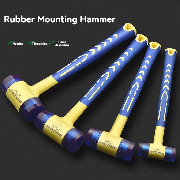 Versatile Double Headed Rubber Installation Hammer with Detachable Insulated Design and Comfortable Grip - Ideal for Carpentry, Construction, and DIY Projects, 25mm to 45mm Heads for Precise Installations and Damage Prevention