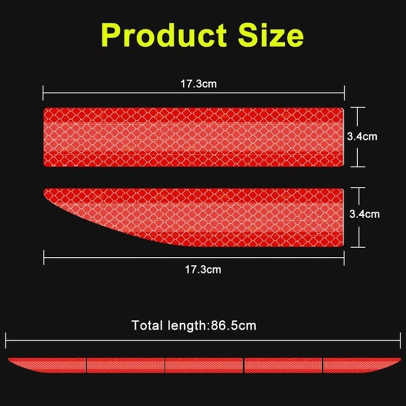 Universal Car Sticker Reflective Warning Safety Tape for Enhanced Visibility and Safety | Easy Application Anti Collision Night Reflective Sticker for Cars, Trucks, SUVs | Durable Weather-Resistant Material | Multipurpose Use on Bikes, Motorcycles, and Helmets