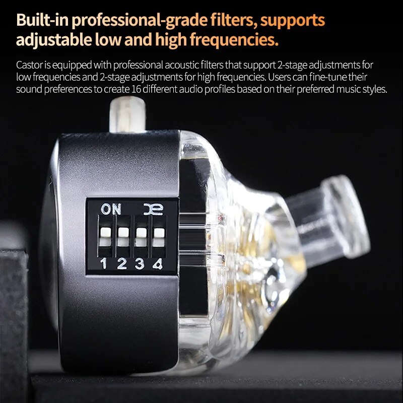 KZ Castor In Ear HiFi Earphone with 2DD Dynamic High-End Tunable Balanced Armature Design for Rich Bass, Clear Mids, and Crisp Highs - Ergonomic Noise Cancelling Earbuds with Detachable Cable for Comfort and Durability - Professional Monitoring Earphones with Wide Compatibility and Hands-Free Control