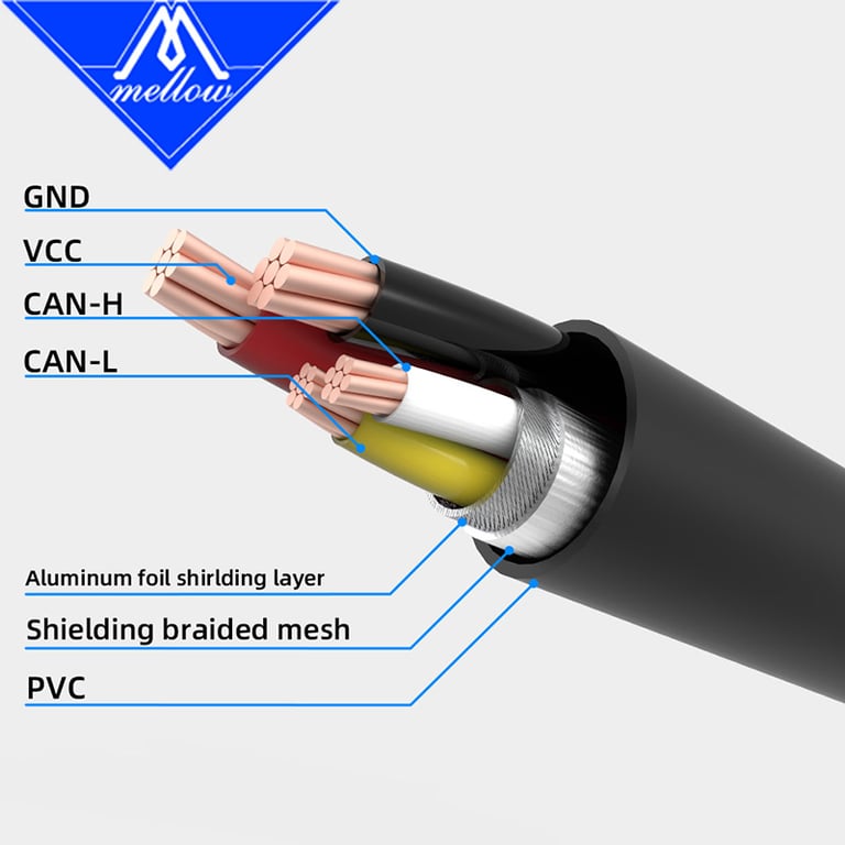 Mellow 3M CAN Cable for SB2040/Sht 36 V2 3D Printer Tool Board - High-Quality Construction, Plug-and-Play Installation, Optimal Signal Transmission, Compatibility, Essential Accessory for Smooth Operation and Precise Control