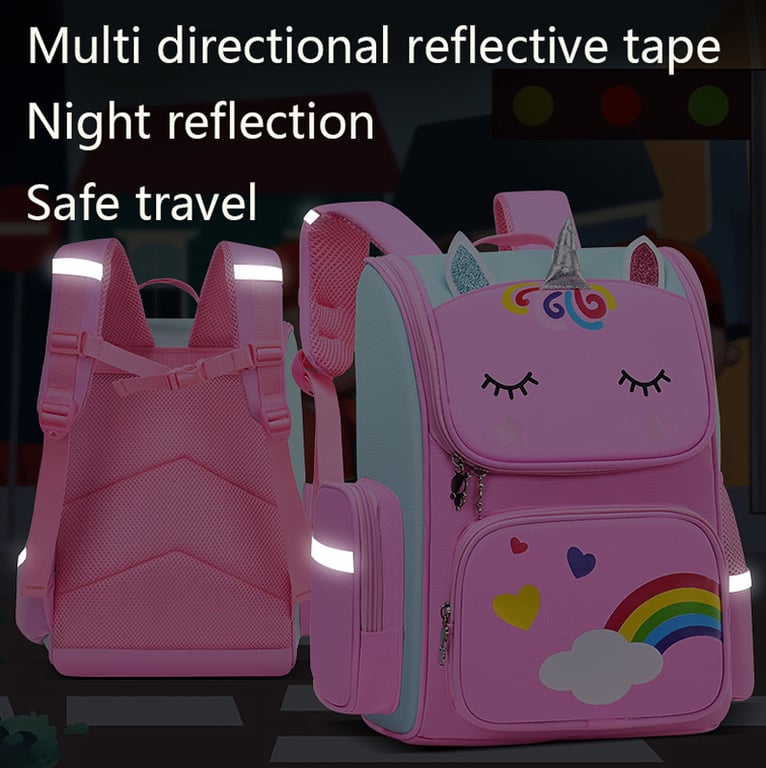 Adorable Unicorn Design Kid Backpack with Rainbow Eyes, Spacious and Functional for School and Travel, Comfortable and Adjustable Shoulder Straps, Durable Construction, Versatile and Stylish Bag for Young Girls who Love Magical Creatures