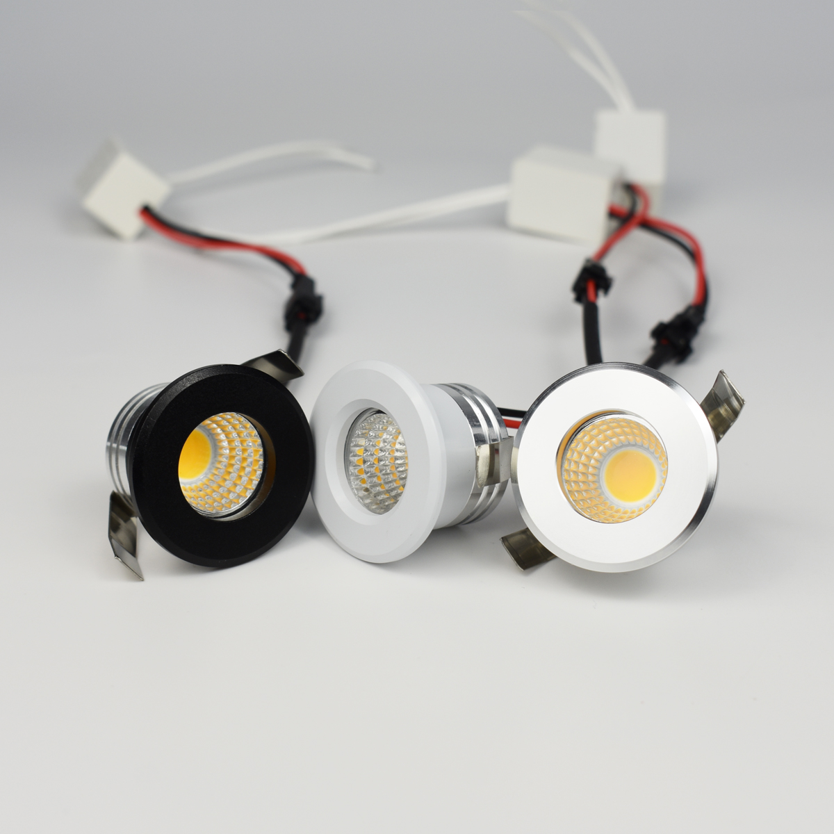 Compact 3W Mini COB LED Spotlights with Bright Illumination, Versatile Voltage, Durable Construction, and Energy Efficiency - Black/Silver/White Finish, Easy Installation for Worldwide Use