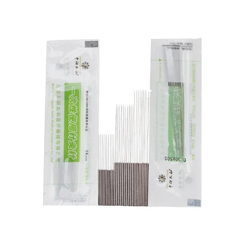 ZHONGYAN TAIHE Sharp and Sterile Acupuncture Needles - Box of 500 Disposable Needles for Beauty and Massage Treatments with Tubes for Easy Handling - Long Shelf Life of 5 Years for Safe and Convenient Use