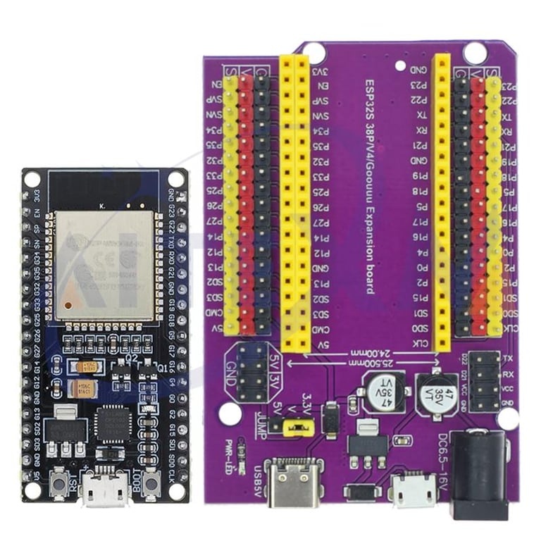 ESP32 Development Board with Dual Core Processor, WiFi & Bluetooth, TYPE-C and Micro USB Ports, Expandable 38PIN Interface, Compatible with ESP-WROOM-32 Module, Compact and Durable Design for IoT Applications and Prototyping