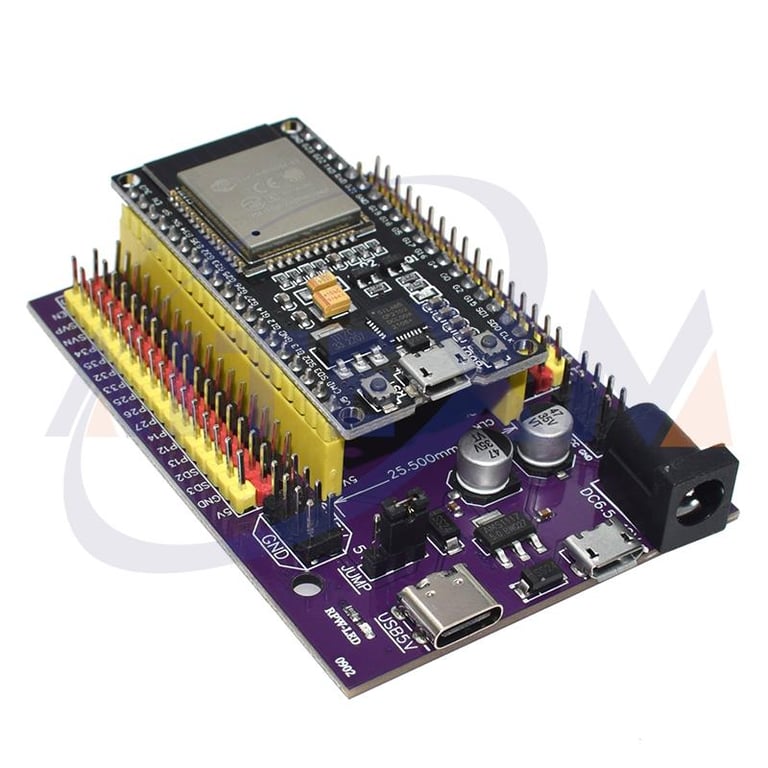 ESP32 Development Board with Dual Core Processor, WiFi & Bluetooth, TYPE-C and Micro USB Ports, Expandable 38PIN Interface, Compatible with ESP-WROOM-32 Module, Compact and Durable Design for IoT Applications and Prototyping