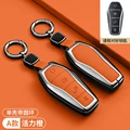 Premium Zinc Alloy and Genuine Leather Key Case Cover for BYD Song Plus Atto Han EV Tang DM Qin Seal Dolphin Keys - Durable, Snug Fit, All-Around Protection, Convenient Keychain Ring, Stylish Accessory
