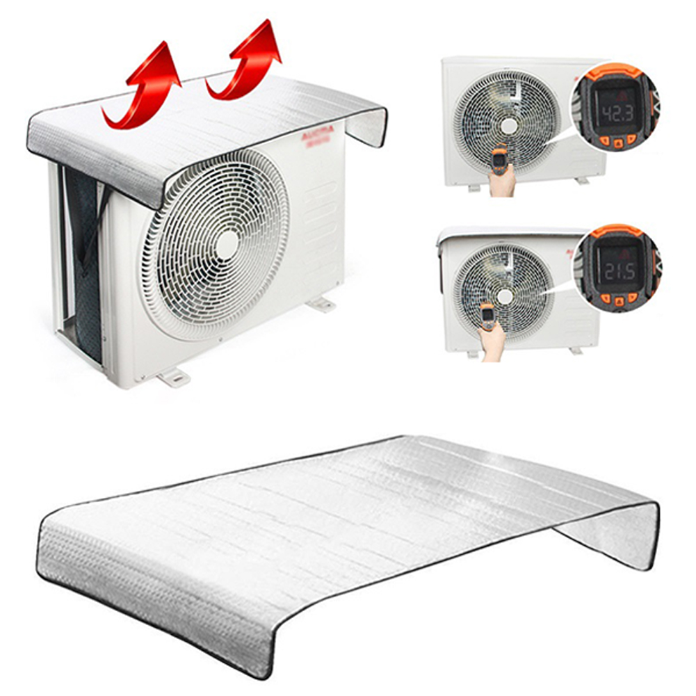 Weatherproof Air Conditioning Cover for Outdoor Units - Anti-Dust, Anti-Snow Design, Easy to Clean, Perfect Fit - Protects from Sun, Rain, Dust, and Snow - Home Maintenance Essential for Prolonging AC Lifespan - 46x95CM Dimensions