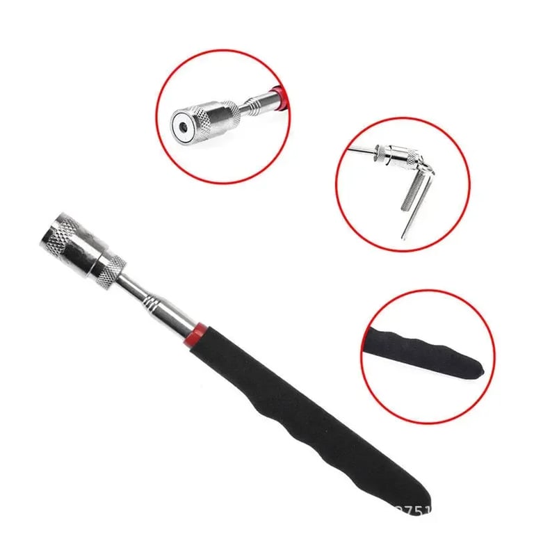 Telescopic Magnetic Pick-Up Tool with LED Light - 31.5 Inches Extendable Rod, 1.5lb Capacity, Durable Construction, Ergonomic Handle - Ideal for Retrieving Screws, Nuts, Metal Objects in Dark and Narrow Spaces