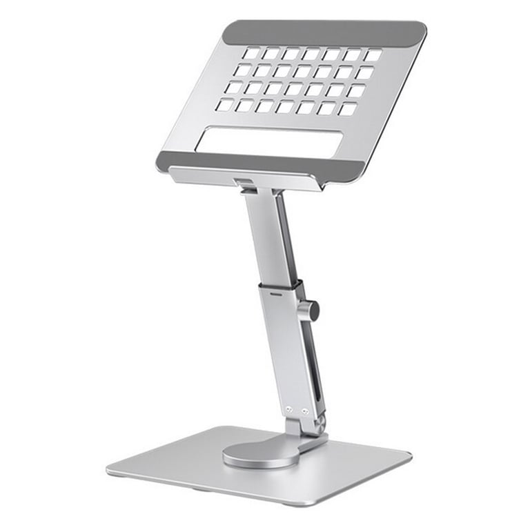 Premium Aluminum Tablet Stand with 360° Rotating Feature, Foldable Design, Adjustable Height and Angle - Compatible with iPad Pro, Xiaomi Tab, and More - Ergonomic Stand for Work and Leisure, Reducing Neck and Eye Strain - Modern and Durable Stand for Home Office or Workspace