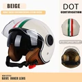 Vintage DOT Certified Open Face Motorcycle Helmet with Retro 3/4 Design, Durable Construction, Adjustable Fit, and Stylish Versatility for Men and Women - Reliable Safety and Maximum Visibility on the Road