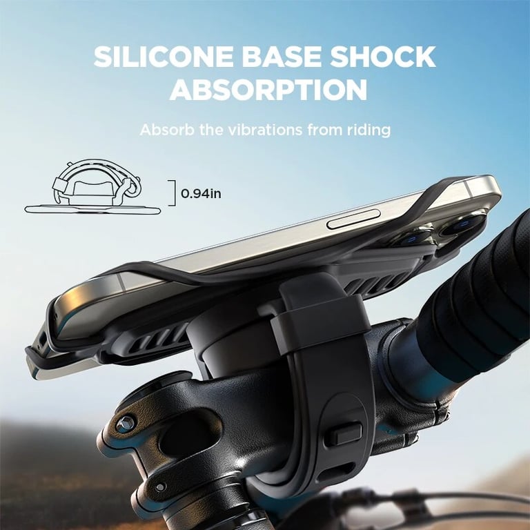 Joyroom Bike Phone Holder - Secure and Stable Mounting, Universal Compatibility, 360-Degree Rotation, Easy Installation, Durable and Lightweight Design for iPhone, Samsung, and More - Fits Handlebars Up to 7.2 Inches - Safe and Convenient Phone Mount for Biking and Motorcycling