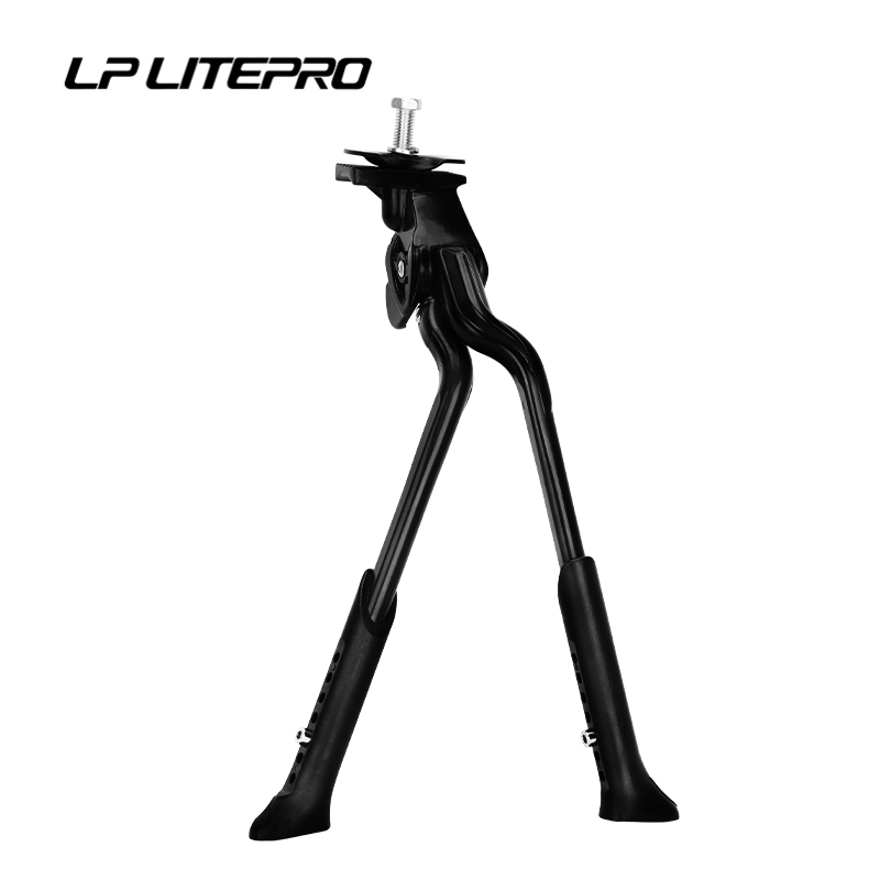 LP Litepro Double Bracket Bicycle Kickstand - Durable Aluminum Alloy, Adjustable Height, Foldable Design, Stable Foot Support, Easy Installation - Ideal for Road Bikes, Foldable Bikes, MTBs - Rust-Resistant, Long-Lasting, Space-Saving Cycling Accessory