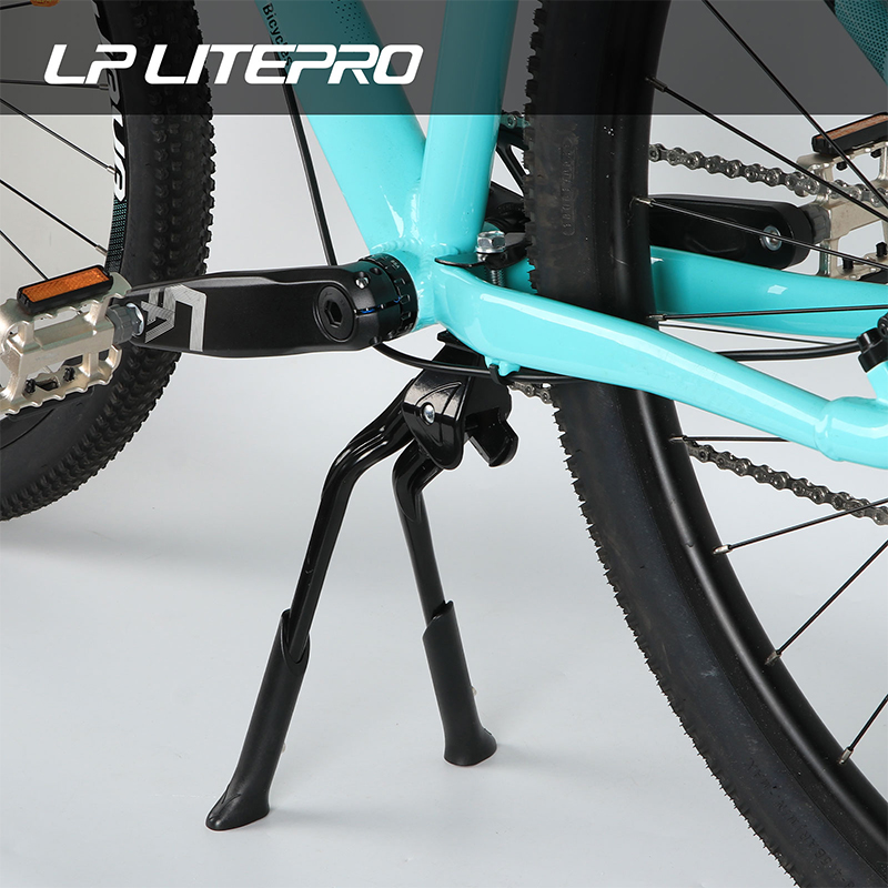 LP Litepro Double Bracket Bicycle Kickstand - Durable Aluminum Alloy, Adjustable Height, Foldable Design, Stable Foot Support, Easy Installation - Ideal for Road Bikes, Foldable Bikes, MTBs - Rust-Resistant, Long-Lasting, Space-Saving Cycling Accessory