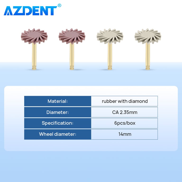 Professional Dental Composite Resin Polishing Disc Wheel Kit with Rubber Polisher Brush Burs Silicone - Diamond 2 Step Polishing for High Gloss Finish - Easy to Use and Versatile Tools for Dental Restorations and Prosthodontics - Durable Materials for Reliable Performance in Dental Settings