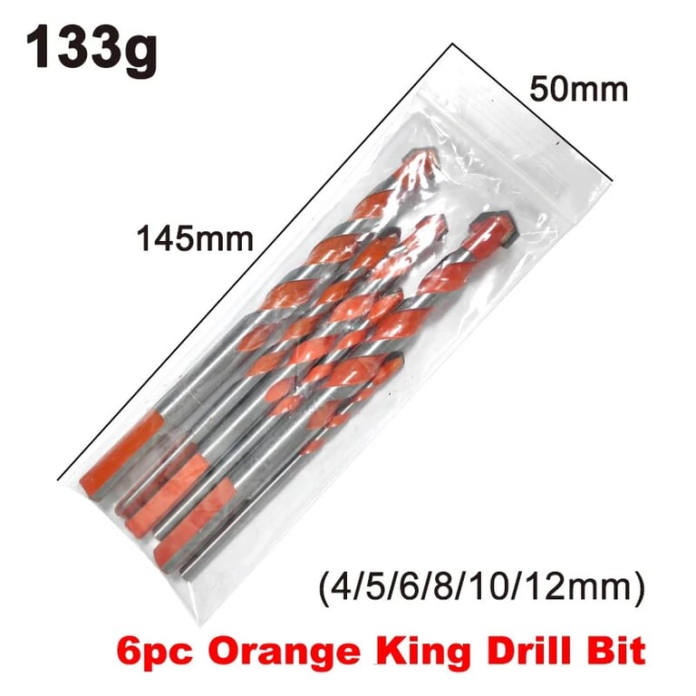 Diamond-Tipped Drill Bit Set for Ceramic Tiles & Hard Materials - 6 Pieces of 4/5/6/8/10/12mm Bits - Overlord Diamond Alloy Construction - Precise Perforation - User-Friendly Design - Portable Storage Case - Professional & DIY Projects - Renovation, Crafting, Construction