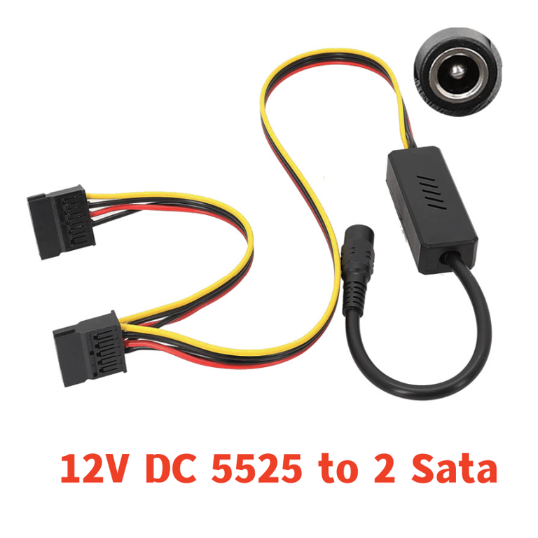 High-Quality DC 5525 to SATA IDE Hard Drive Power Supply Cable with Step-Down Voltage Regulator - Stable and Reliable Power for Various Drive Types - Durable Construction for Long-Term Use - Easy Plug-and-Play Design - Compact and Portable Solution for On-the-Go Users