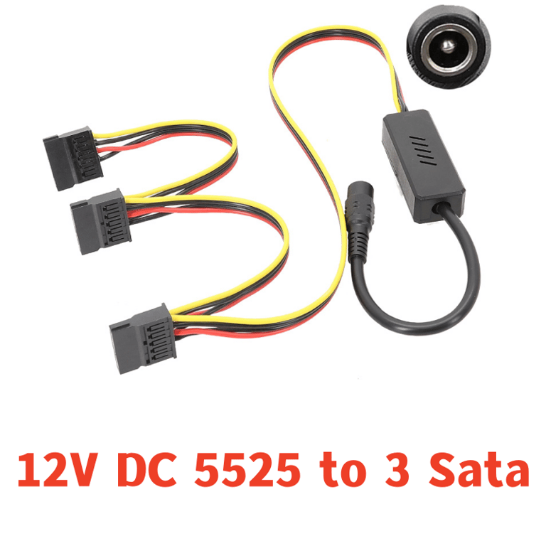 High-Quality DC 5525 to SATA IDE Hard Drive Power Supply Cable with Step-Down Voltage Regulator - Stable and Reliable Power for Various Drive Types - Durable Construction for Long-Term Use - Easy Plug-and-Play Design - Compact and Portable Solution for On-the-Go Users