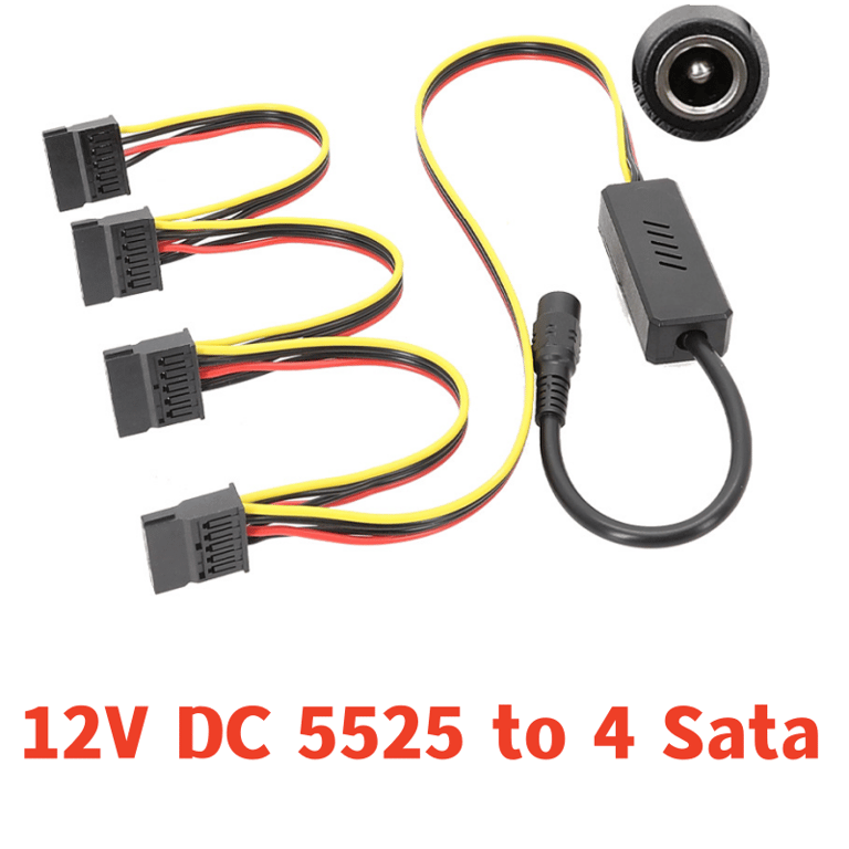 High-Quality DC 5525 to SATA IDE Hard Drive Power Supply Cable with Step-Down Voltage Regulator - Stable and Reliable Power for Various Drive Types - Durable Construction for Long-Term Use - Easy Plug-and-Play Design - Compact and Portable Solution for On-the-Go Users