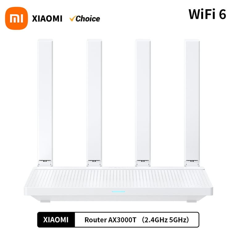 Xiaomi AX3000T Ultra-Fast 5GHz 160MHz Bandwidth Router with NFC Connection, 1.3GHz Processor - Ideal for Home, Office, and Gaming - Original Xiaomi Quality - Blazing-Fast Speeds, Smooth Streaming, Lag-Free Gaming, Stable Connections, Hassle-Free Pairing, Reliable Performance