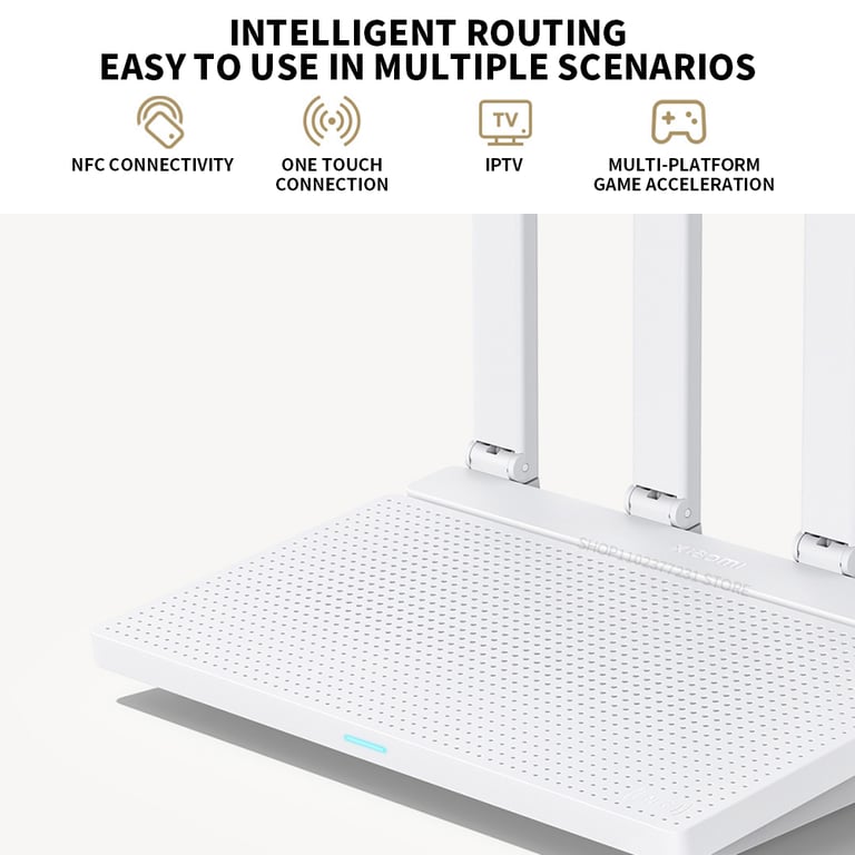 Xiaomi AX3000T Ultra-Fast 5GHz 160MHz Bandwidth Router with NFC Connection, 1.3GHz Processor - Ideal for Home, Office, and Gaming - Original Xiaomi Quality - Blazing-Fast Speeds, Smooth Streaming, Lag-Free Gaming, Stable Connections, Hassle-Free Pairing, Reliable Performance