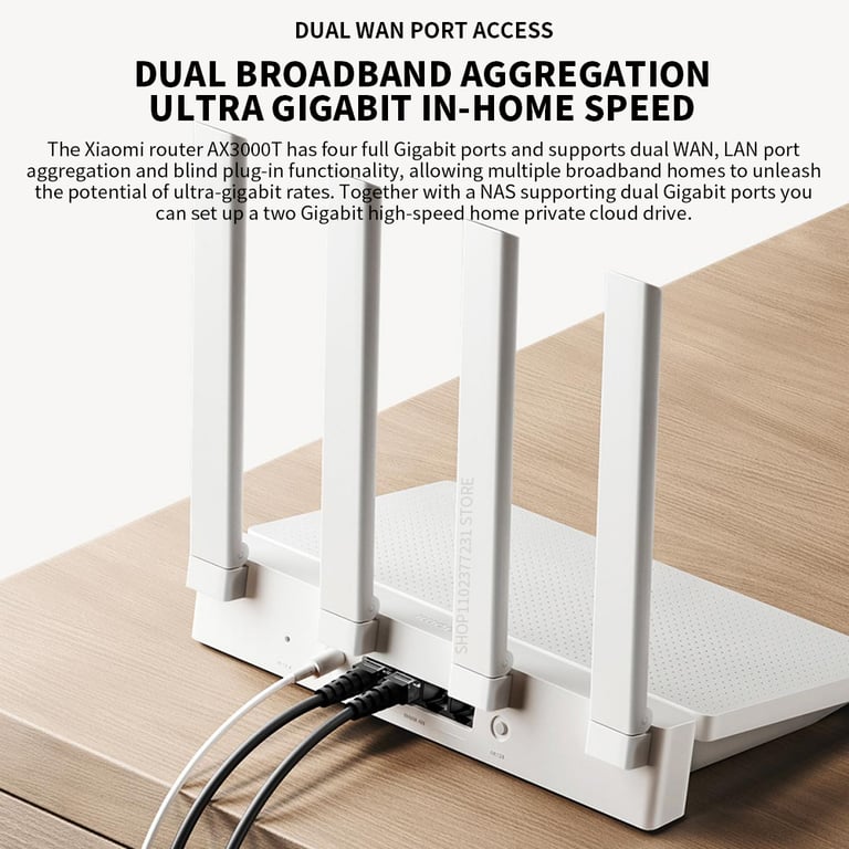 Xiaomi AX3000T Ultra-Fast 5GHz 160MHz Bandwidth Router with NFC Connection, 1.3GHz Processor - Ideal for Home, Office, and Gaming - Original Xiaomi Quality - Blazing-Fast Speeds, Smooth Streaming, Lag-Free Gaming, Stable Connections, Hassle-Free Pairing, Reliable Performance