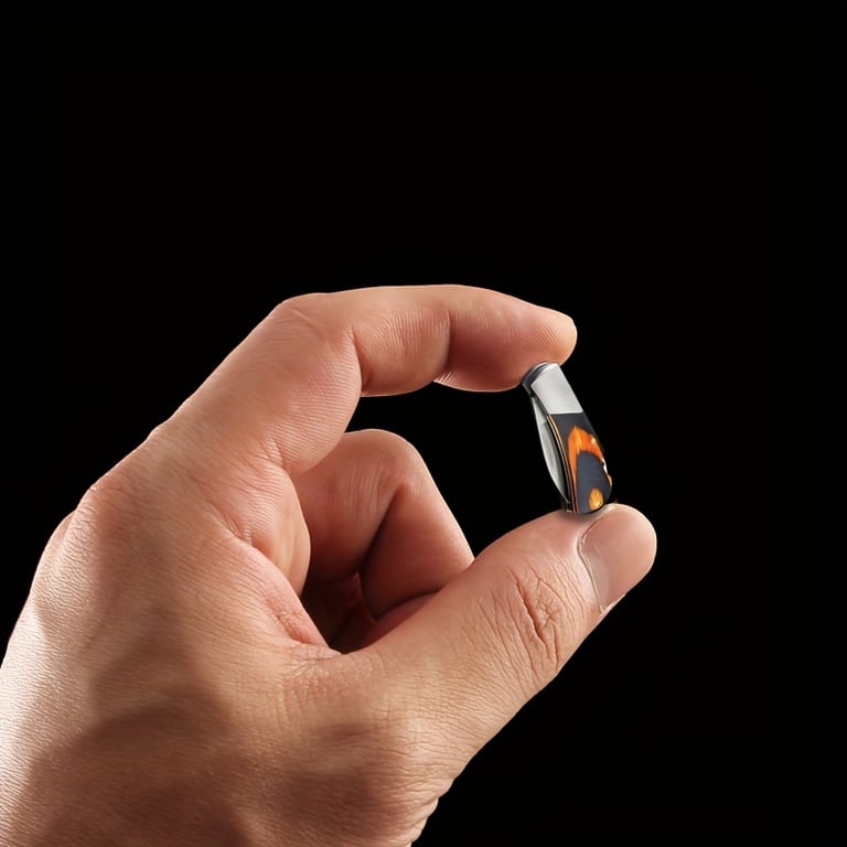 Stainless Steel Compact Keychain Folding Pocket Knife with Pendant - Lightweight and Durable Multi-functional Camping Tool - Portable and Stylish Gift Idea for Outdoor Enthusiasts