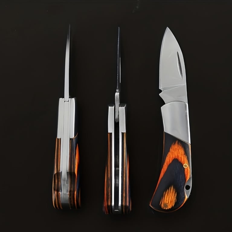 Stainless Steel Compact Keychain Folding Pocket Knife with Pendant - Lightweight and Durable Multi-functional Camping Tool - Portable and Stylish Gift Idea for Outdoor Enthusiasts