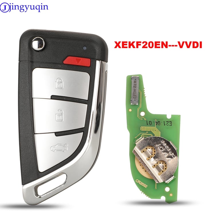 Xhorse Jingyuqin XEKF20EN VVDI Key with Super Remote XT27 Chip for Enhanced Security and Compatibility with VVDI Key Tool MINI Max - High-Quality 4-Button Key for Convenient and Versatile Functionality in Vehicle Operations