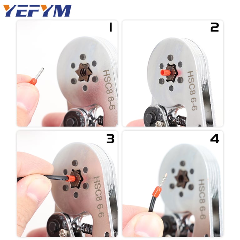 High-Quality Ferrule Crimping Tool HSC8 6-4/6-6 for Precision Wire End Crimping - Ergonomic Electrical Crimper Plier for Professionals and DIY Enthusiasts - Versatile and Portable Tool for Automotive, Industrial, and Household Electrical Repairs