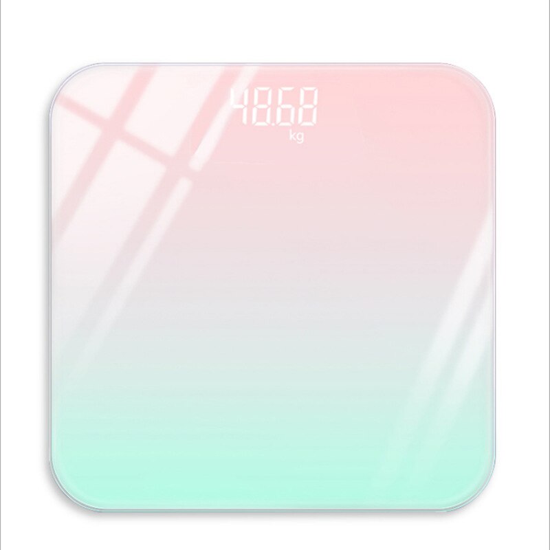 High-Precision LCD Electronic Scale with Gradient Color Display and Intelligent Features - Durable Tempered Glass Body Scale for Accurate Weight Measurement in Multiple Units (kg/lb/st) - Modern Design for Bathroom/Bedroom - Auto On/Off, Low Battery & Overload Indication