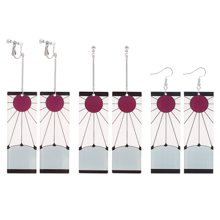 Demon Slayer Kimetsu no Yaiba Blade of Ghost Acrylic Drop Earrings - Lightweight Anime-Inspired Accessories for Fans - Durable Material, Vibrant Colors, Perfect Gift for Men and Women - Versatile and Stylish Jewelry for Everyday or Special Occasions - Easy to Maintain and Preserve