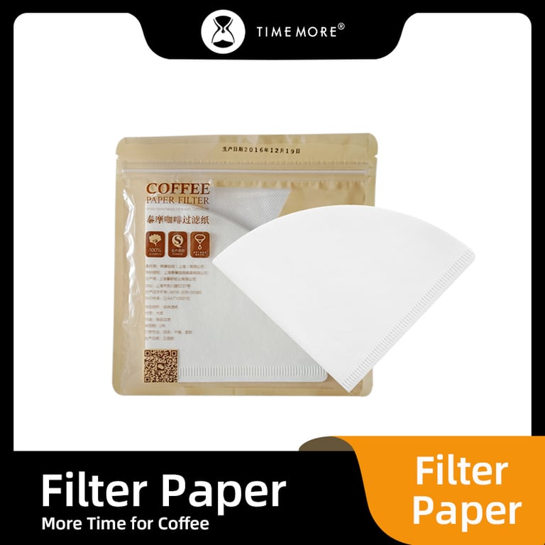 TIMEMORE Store Coffee Pot Filter Paper - Pack of 50 Premium V-Shaped Filters for Hand Drip Cups and American Coffee Machines - Enhanced Flavor Extraction - High-Quality Materials - Easy to Use and Dispose - Versatile Compatibility for Pour-Over and Drip Brewing Methods